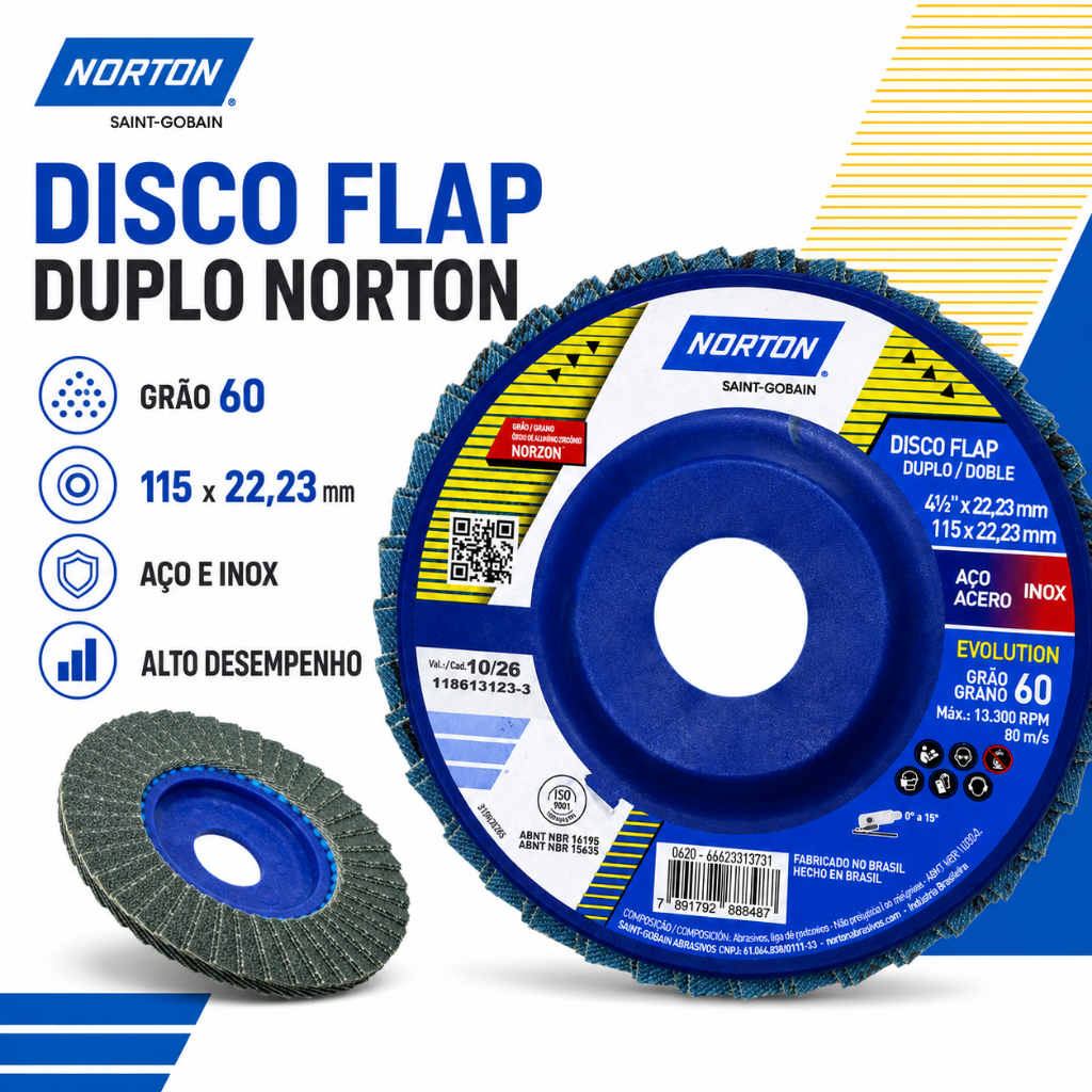 Disco Flap Evolution 4.1/2" Grão 60 - Norton