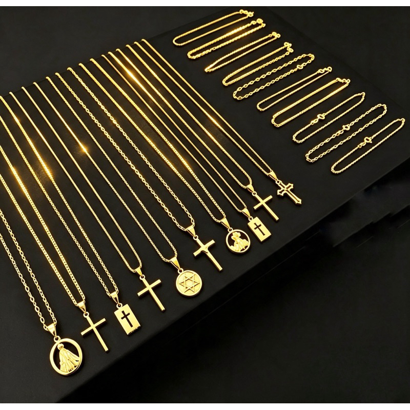 kit 10 peças moeda antiga banhado ouro 18k correntes/pingentes/pulseiras