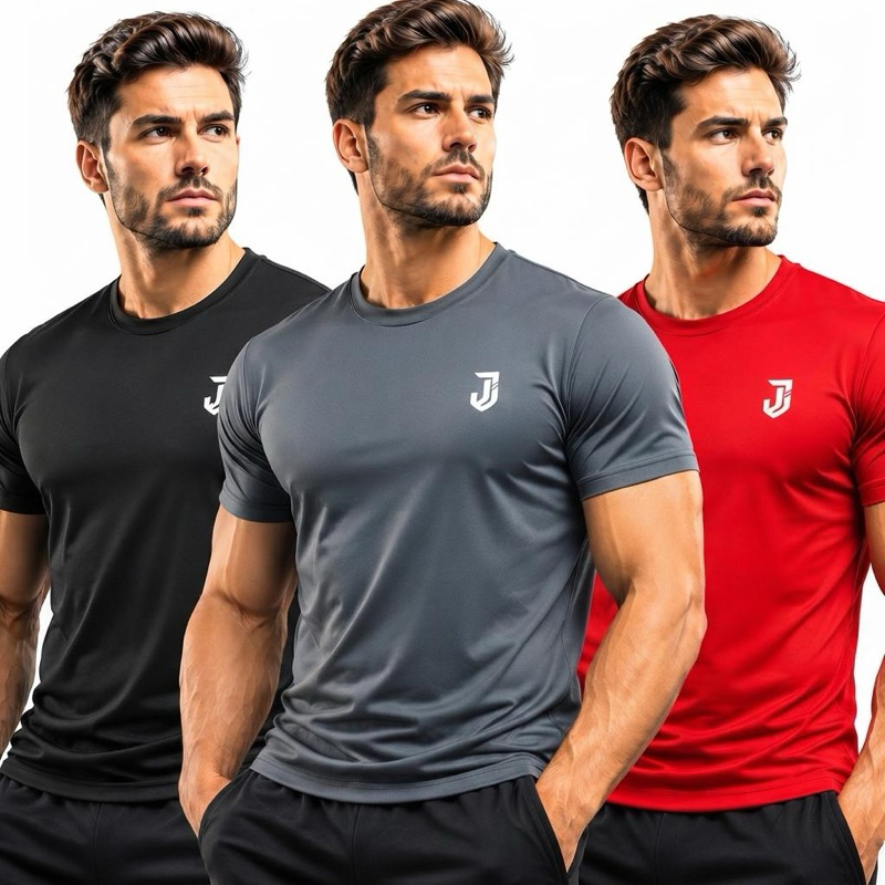 Kit 3 Camisetas Dry Fit Masculina - Casual - Treino - Esportiva - Corrida - Academia - Leve