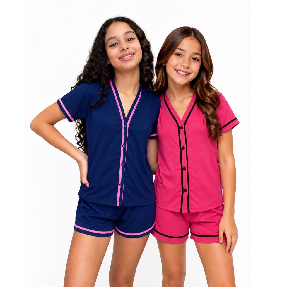 Kit c/ 2 Baby doll Infantil Estampado/ Pijama Infantil Americano