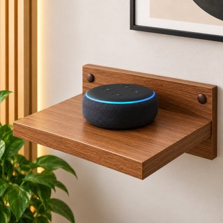 Suporte Modem Roteador Wifi De Parede De Fácil Fixação em MDF Pequeno Resistente e Discreto Marrom Organizador
