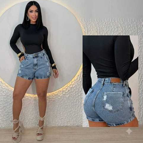 Short jeans feminino cintura alta BOYFRIEND sem elastano bermuda soltinha despojada confortável