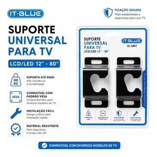 OFERTA RELAMPAGO Suporte Fixo de Parede para Smart TV LED LCD 12 a 80 Polegadas 60kg DESCONTO