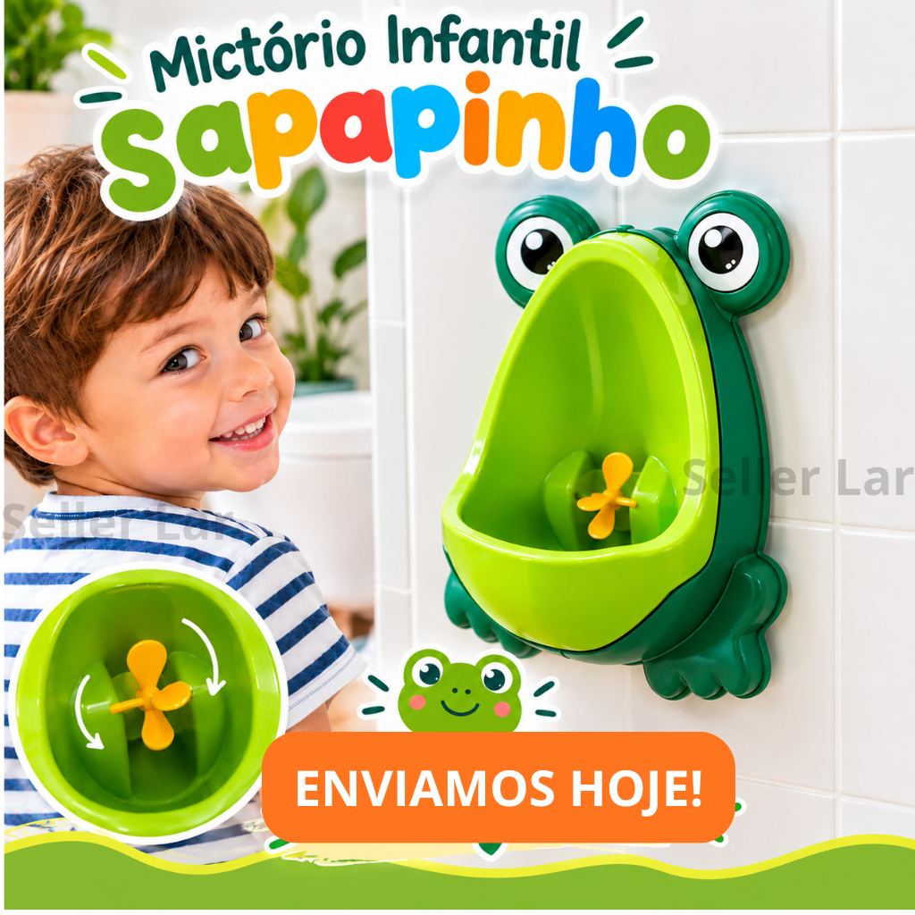 Mictório Penico Infantil para Meninos Sapinho de Parede com Ventosa para Desfralde