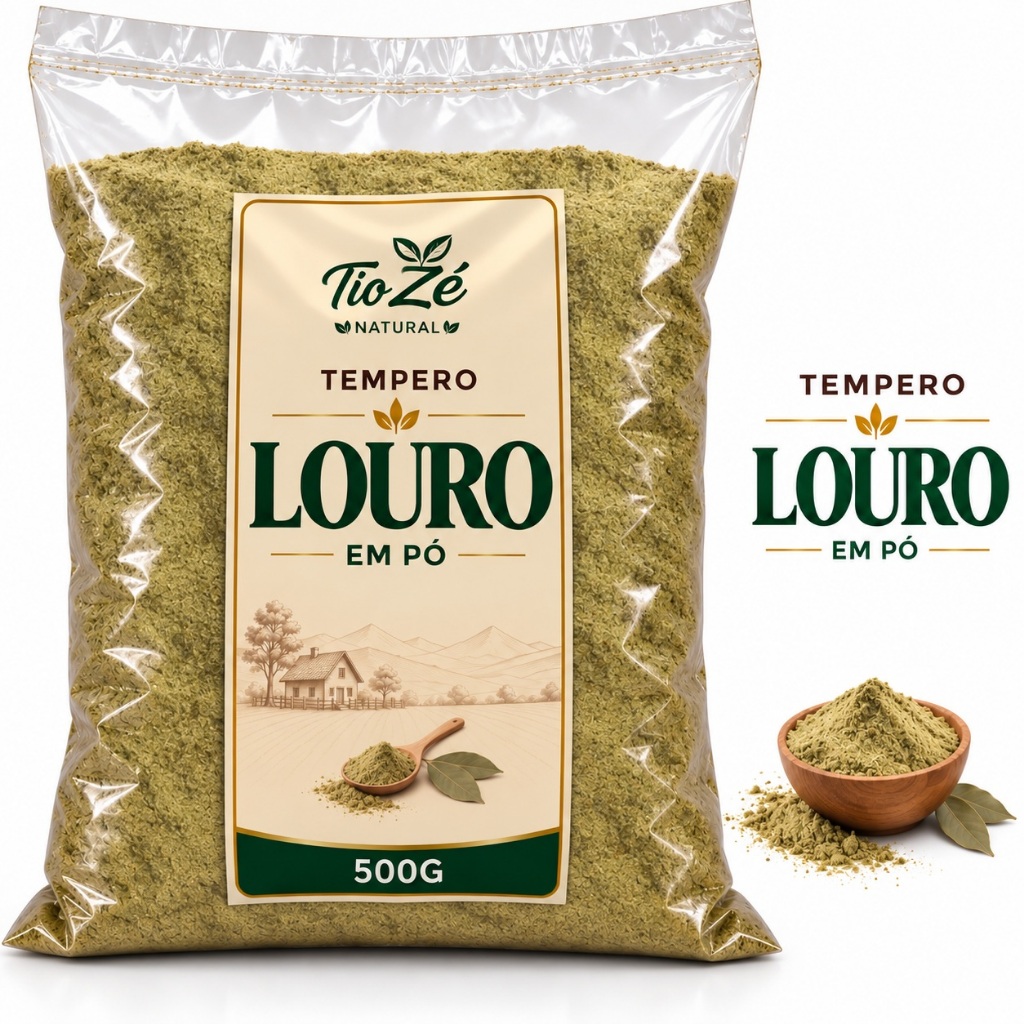 Louro em Pó desidratado Tio Zé Natural Tempero para Carnes Feijão Sopas 1kg 500g 250g