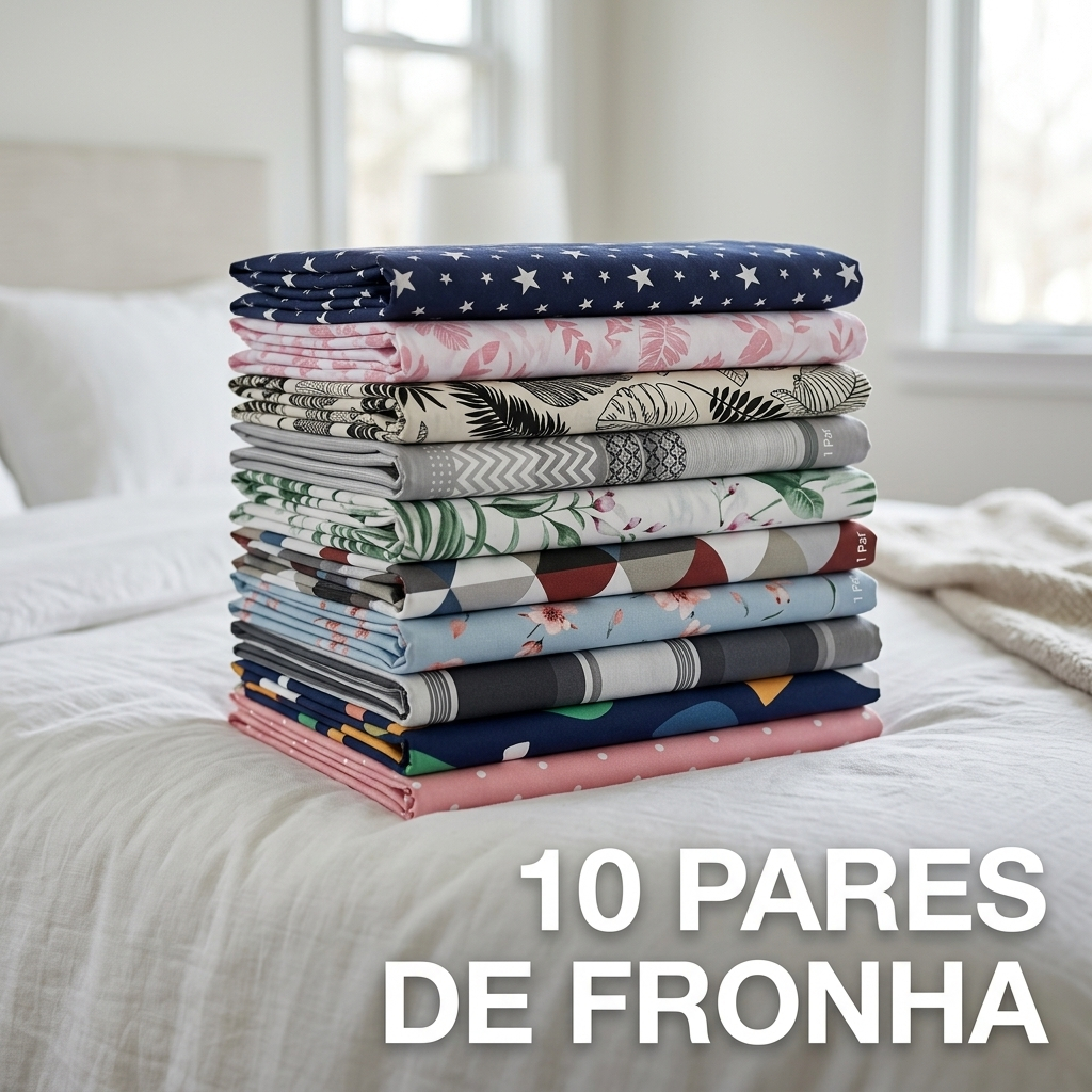 Kit 10 Par Fronha Travesseiro 70x50cm Toque Macio Suave Estampado
