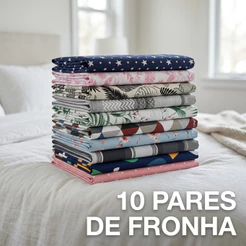 Kit 10 Par Fronha Travesseiro 70x50cm Toque Macio Suave Estampado