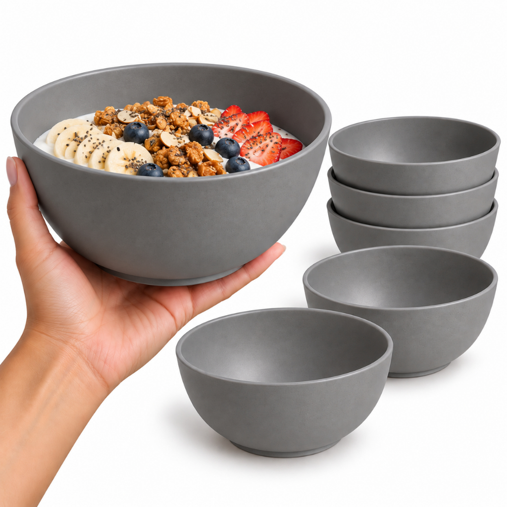 Kit 4 Cumbuca Grande Bowls 1100ml Tigelas de Plástico 1100ml  Sopa Salada BPA Free
