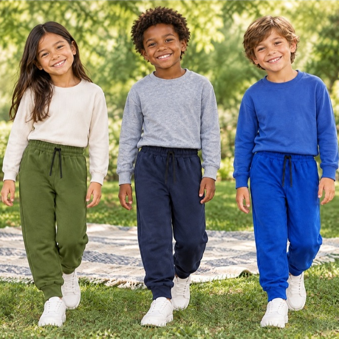 Calça Infantil Moletom Menina Menino Flanelada Jogger Escola Passeio Confortável