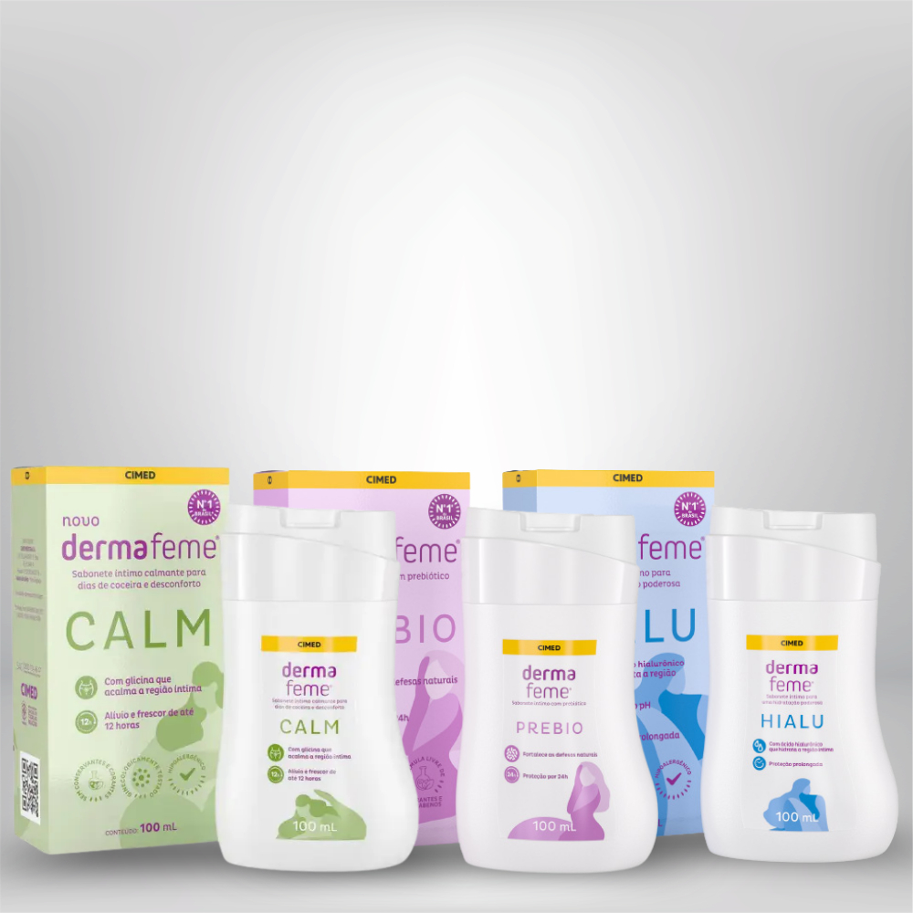 Sabonete líquido íntimo Dermafeme Calm Prebio Hialu Cimed 100ml