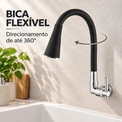 Torneira da Cozinha Torneira do Banheiro Flexível Duplo Jato Cone 1/4 de Volta 2 modos de Pulverização de água