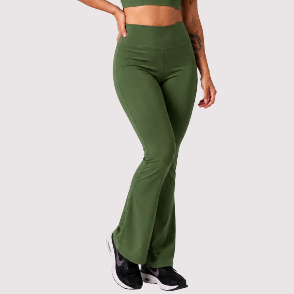 Calça Flare Bailarina Feminina Alta Compressão Academia Fitness Zero Transparência 451