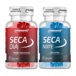 Kit Seca Dia + Seca Noite Fórmula Diurna e Noturna 60Cáps Cromo, Coenzima Q10 e Cafeína - Pharma Pro