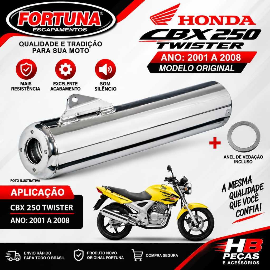 Kit Anel E Ponteira Escapamento Twister 250 Original Fortuna Ano 2001 a 2008