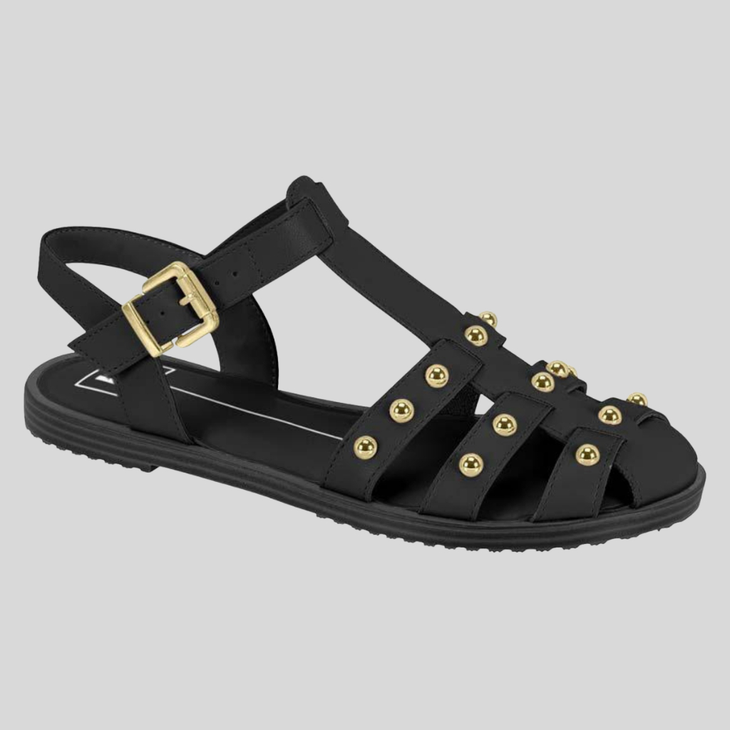 Sandália Feminina Gladiadora Moleca Rasteira 100% Original Fivela Ajustável Confortável Casual