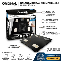 Balança Digital De Bioimpedância Original Line 140kg Bluetooth App