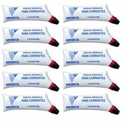 Kit 10x Graxa Lubrificante Para Corrente De Transmissão Branca 80g