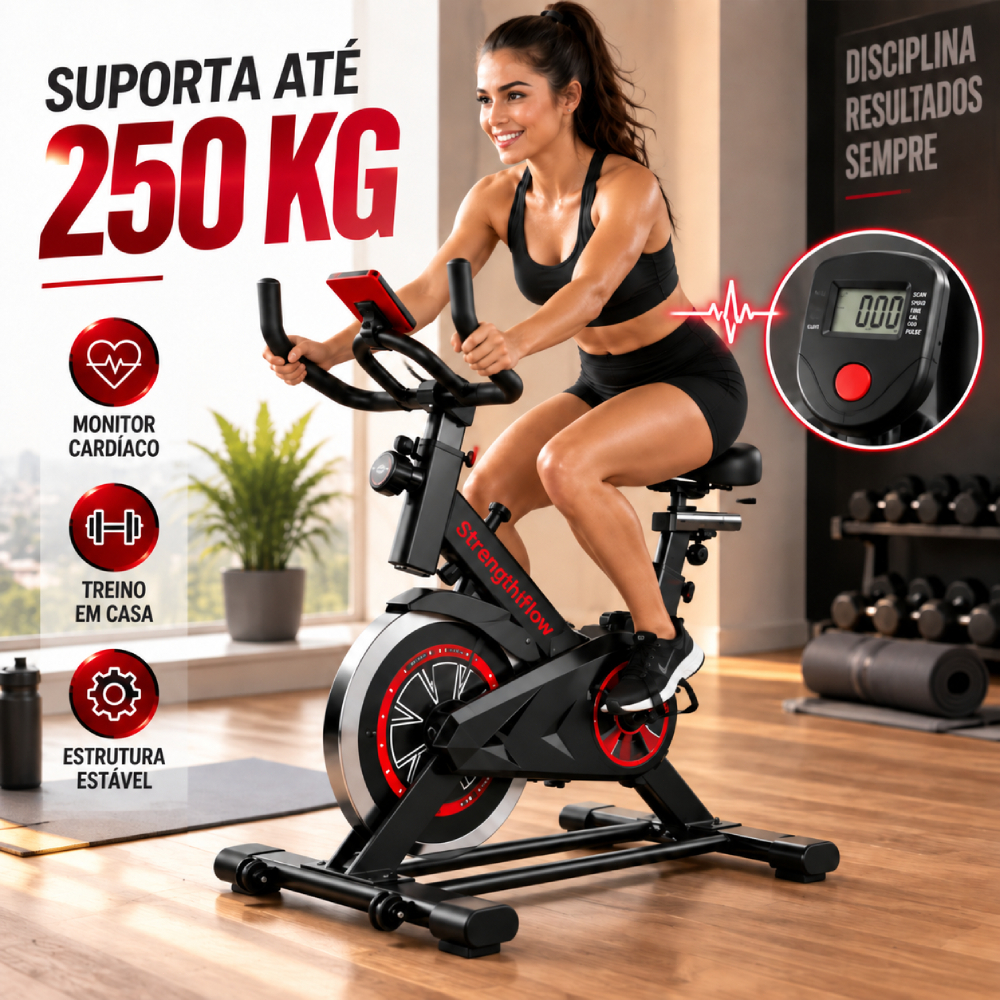 Bicicleta Bike Ergometrica Spinning Detecção De Frequência Cardíaca Academia Fitness Profissional 200kg