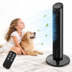 Ventilador De Torre Silencioso Hivento Com Controle Remoto Tela Led 3 Velocidades, Oscilação de 70°, Timer de 15h, 127V