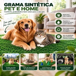 Tapete Higiênico Sanitário - Grama Sintética - Pet Anti Sujeira - Lavável