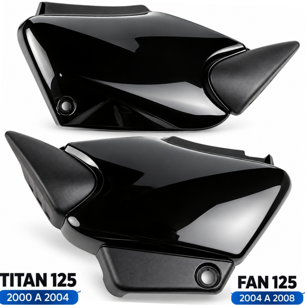 Par Tampa Lateral Cg Titan 125 2000 a 2004 Fan 125 2005 a 2008 KS ES ESD Preta