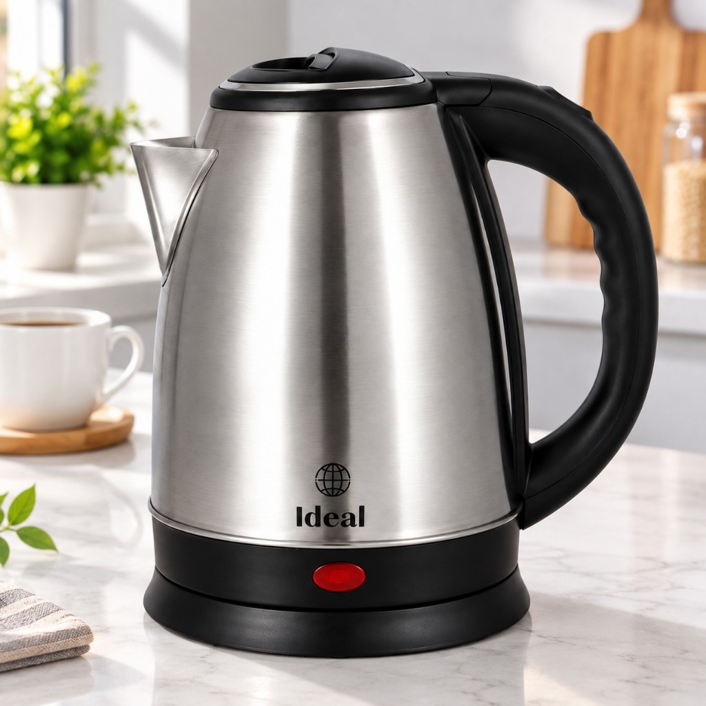 Chaleira Elétrica 1,8L 1000W 220V Inox com Desligamento Automático Jarra Água Café Chá Cozinha Fácil Aquecimento Rápido!