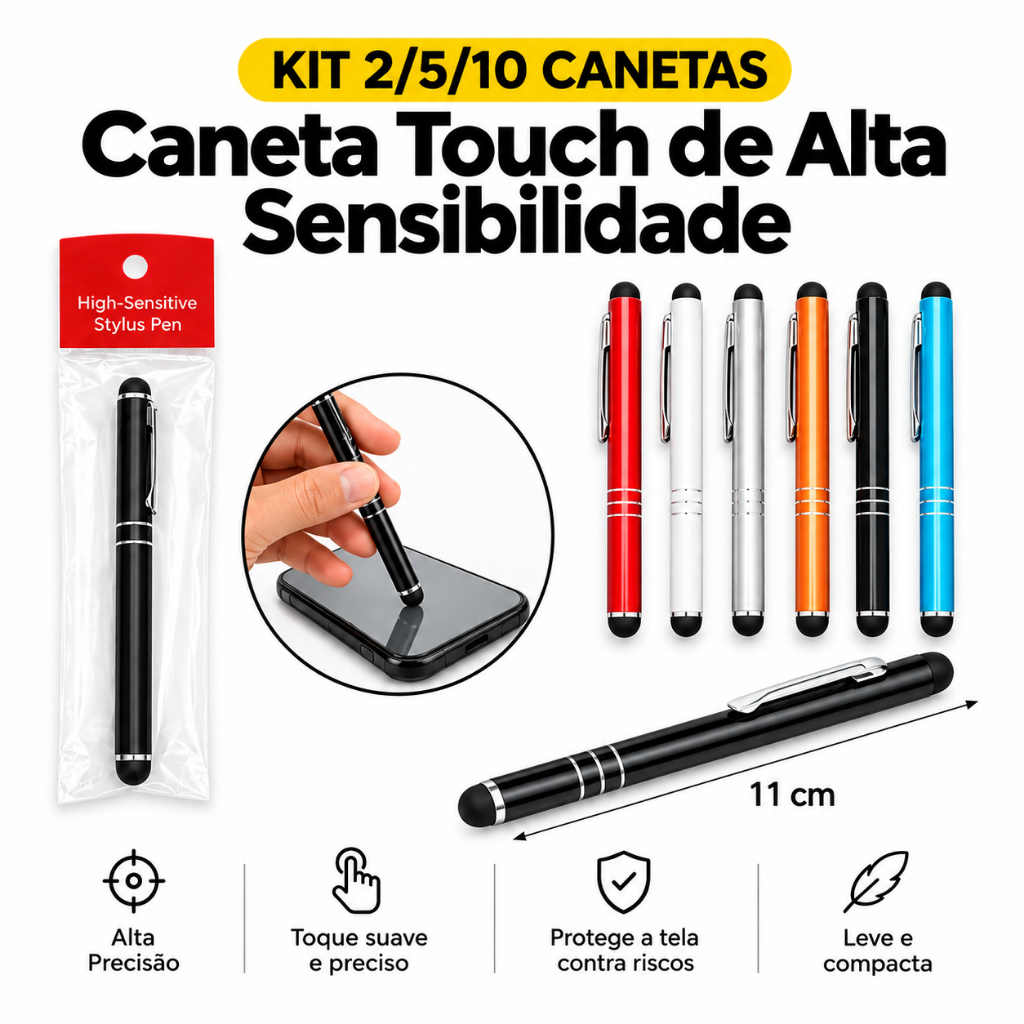 Kit de canetas touch universais