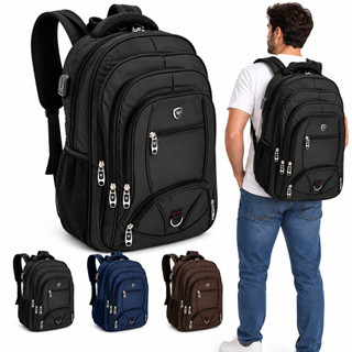 Mochila Avião 60l Reforçada Masculina USB Porta Notebook Senha