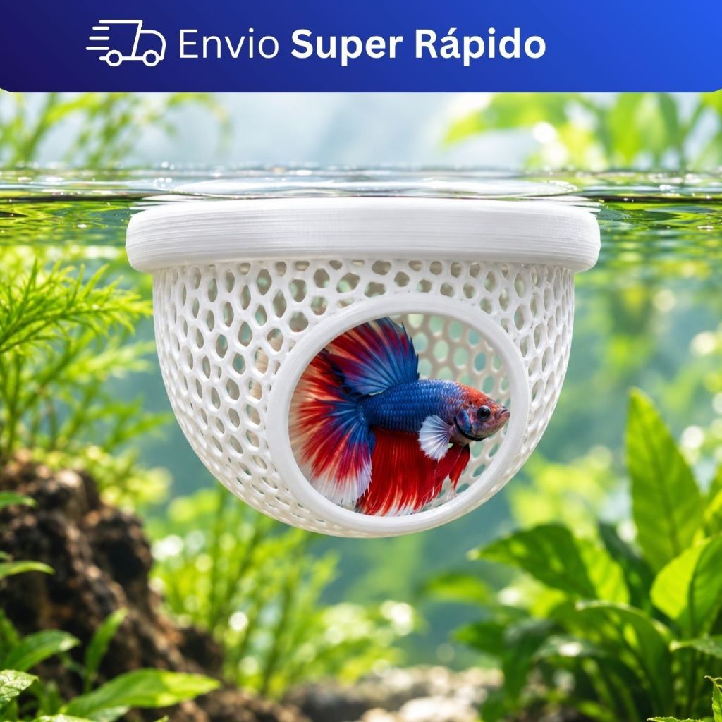 Esconderijo Flutuante para Peixe Betta 7x7cm Toca Ninho Cama de Descanso para Aquário Aquarismo Decoração