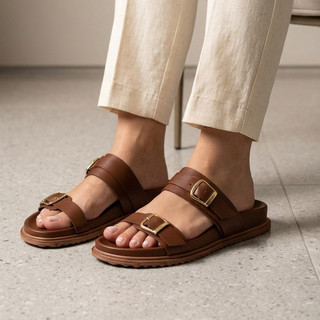 Papete Birken Feminina Clássica com Fivela Dourada — Confortável e Leve