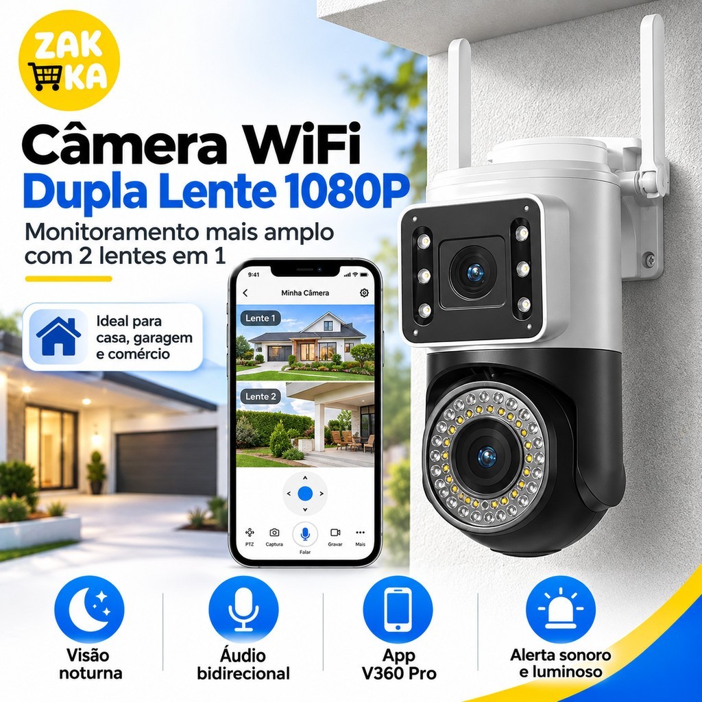 Câmera camera Externa Ip Prova D'água Infravermelho Externa Wifi Hd sistema App V360 Pro