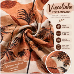 Viscolinho Estampado 100% Viscose – 2 Metros | Largura 1,42m - Coleção 1