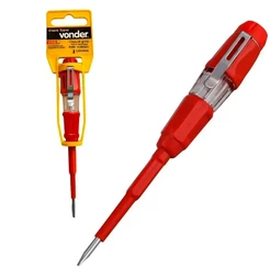 Chave Teste Profissional Elétrico Tensão Isolada Fenda Vde 140mm Vonder Vermelho
