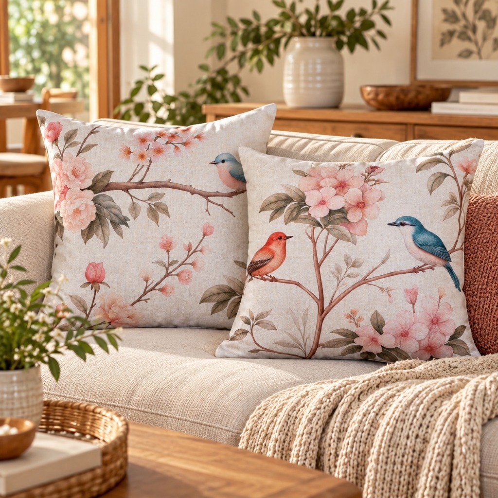 Kit 2 capas almofada linho com estampa variadas 43x43cm decorativo casa sofa cama poltrona Luxo