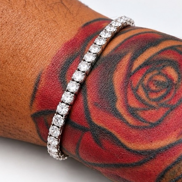 Pulseira Riviera Ice Masculina e Feminina Com Pedras Cravadas de Zirconias Estilo Brilho Uso Diario