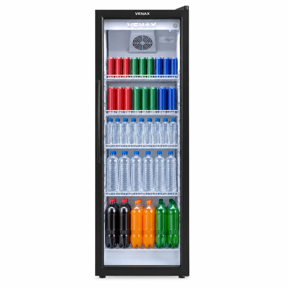 Refrigerador Expositor de Bebidas Venax 209L VV 200 Vidro Duplo LED Preto Fosco 127V