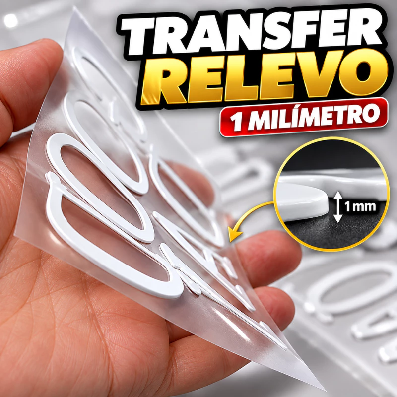 Relevo Glitter Flock Fluor Lycra Transfer Termocolante Refletivo – Use Ferro de Passar e Personalize Roupa