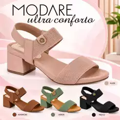 Sandália Modare Original Ultraconforto Salto Bloco Leve Elegante Casual Aniversário Esporão Original