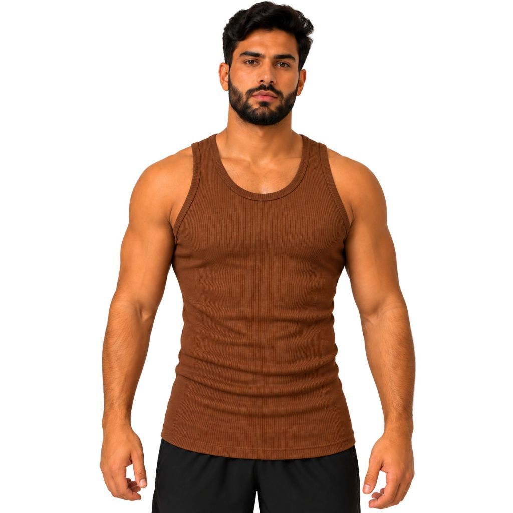 Regata Canelada Masculina Americana Slim Academia Treino Unidade e Kit Confortável Casual
