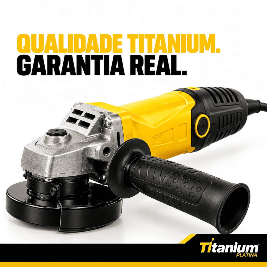 Esmerilhadeira Angular 650W 4.1/2 Pol 115mm 127V para Corte e Desbaste Titanium Platina · foto 2
