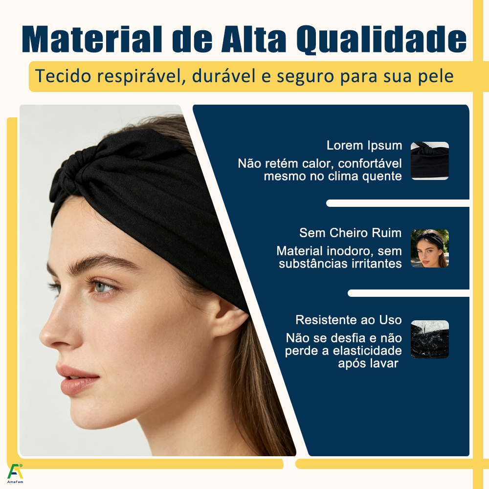 Kit 3 / 6 Peças de Faixa Para Cabelo Esporte Maquiagem Cosmético Casual Cores Variadas Carpei · foto 2