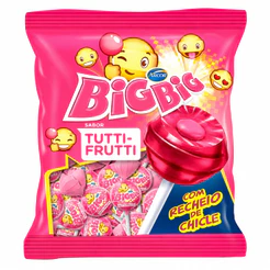 Pirulito Big Big Tutti Frutti Recheio Chiclete 500g Arcor