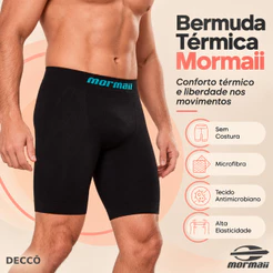 Bermuda Térmica Adulta Mormaii Sem Costura Masculina Alta Performance Resistente Anti Assaduras