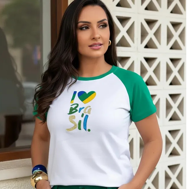 Camiseta Tshirt do Brasil Core Bordada  Estilo e Conforto