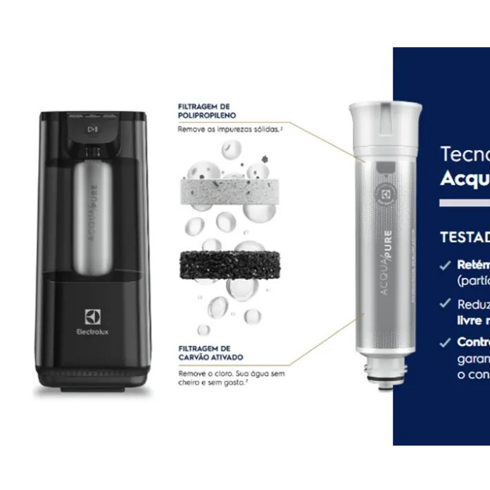 Purificador de Água Electrolux PE12P Gelada, Fria e Natural Pure 4X Touch Digital Preto Bivolt — imagem 2 de 2