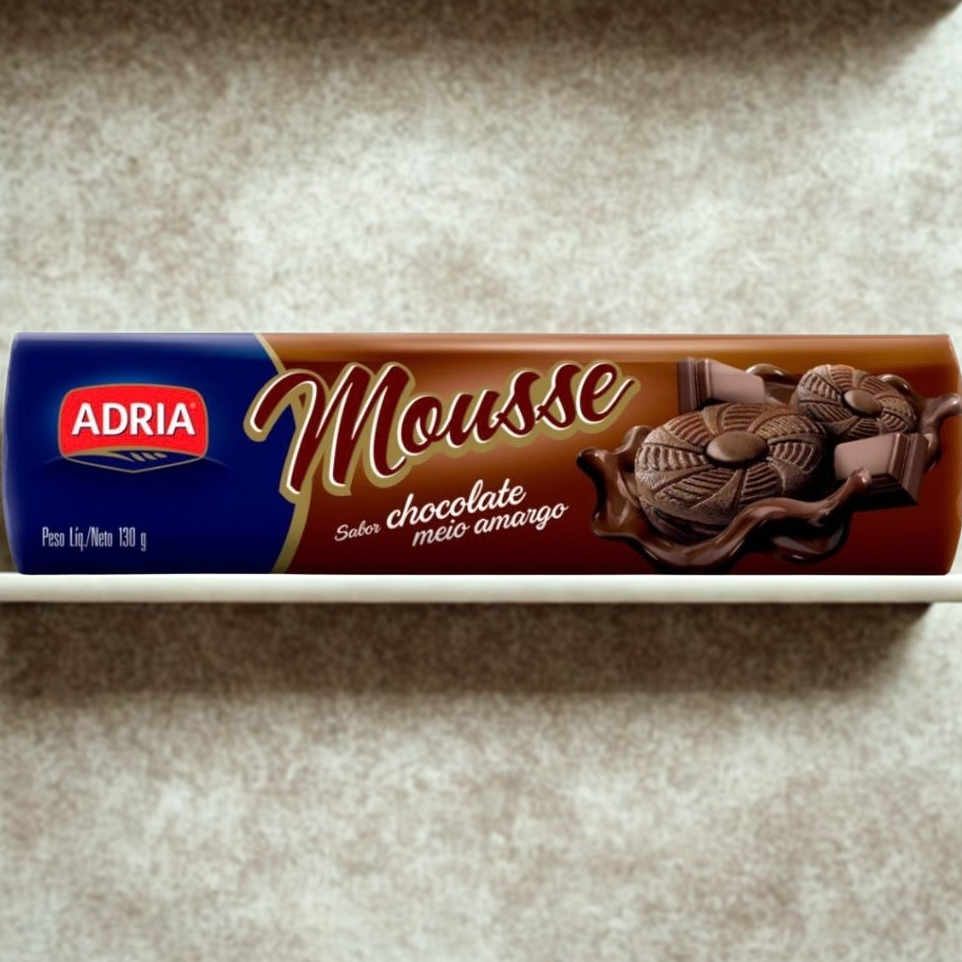 Biscoito Recheado Mousse Chocolate Meio Amargo 130g Adria · foto 2