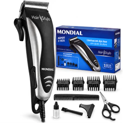 Maquina Aparador Pelos Corta Cabelo Barba + Acessórios Mondial Original 220V 110V - Envio Rápido