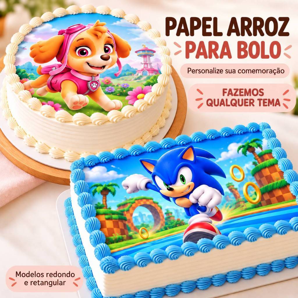 Papel Arroz - Personagens -  Fazemos qualquer tema - Escolha seu tema