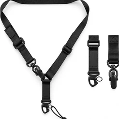 Bandoleira Tática 1 ou 2 Pontos em Metal MRS12 Troca Rapida Airsoft Policia Paintball Tatica AEG Cor Preto