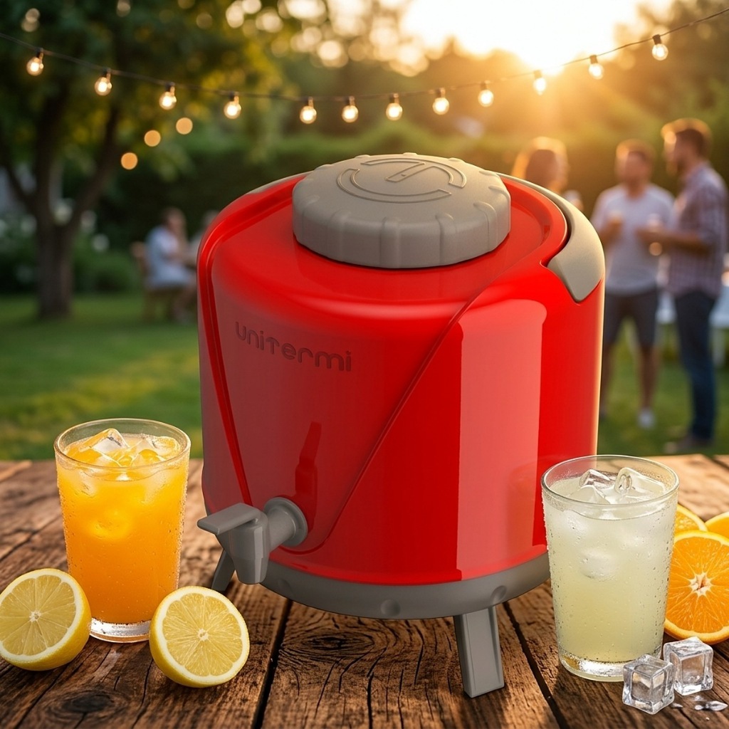 Garrafão Térmico 5 Litros com Torneira Unitermi Arezzo Botijão Galão Água Gelada Suco Café Tererê Festa Obra Camping